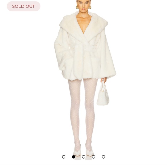 Helsa : The Hooded Faux Fur Coat in White - Picture 2 of 9